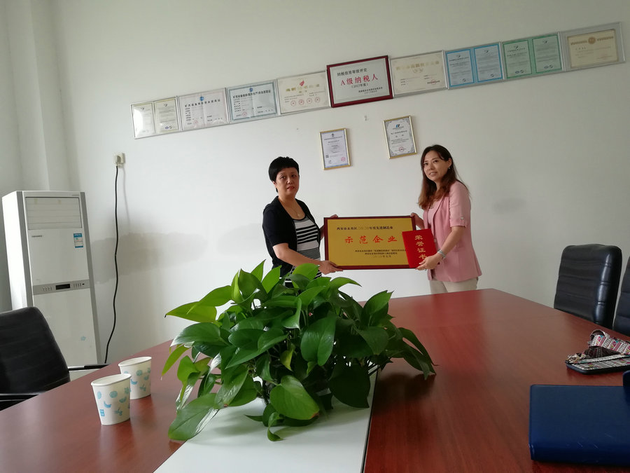 我公司榮獲“未央?yún)^(qū)先進(jìn)制造業(yè)示范企業(yè)”稱號